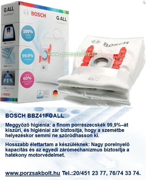 Bosch BBZ41AFGALL porzsák
